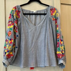 Anthropologie blouse embroidery 🌸